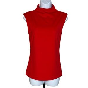 Worthington Vibrant Red Mock Neck Blouse